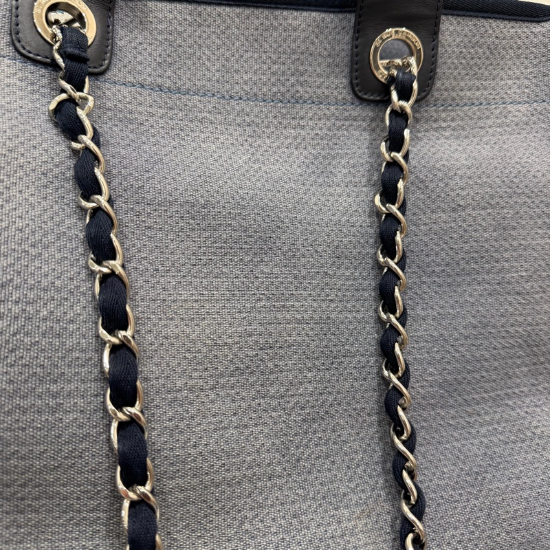 Chanel 香奈兒 手提肩背 沙灘包 藍-36