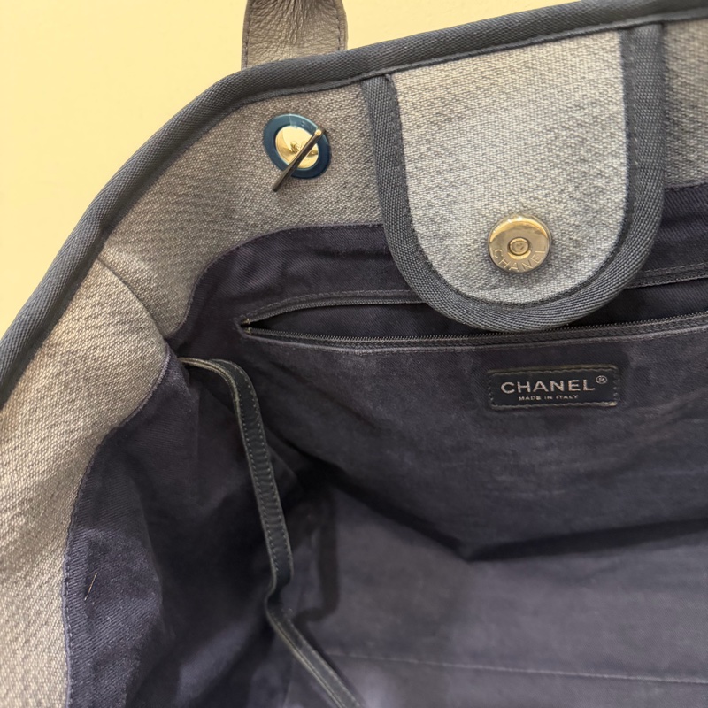 Chanel 香奈兒 手提肩背 沙灘包 藍-44