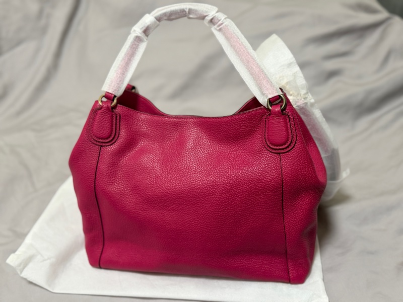 COACH 35983 桃紅色荔枝紋 手提包-7