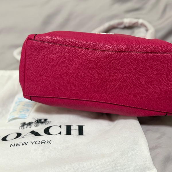 COACH 35983 桃紅色荔枝紋 手提包-8