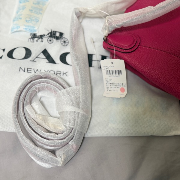 COACH 35983 桃紅色荔枝紋 手提包-12