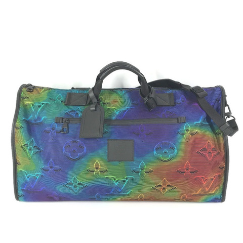 路易威登 M44939 Monogram Keepall Bandouliere 雙面旅行包 50 公升 2WAY 肩背旅行包 波士頓包 皮革尼龍 男女款 灰色