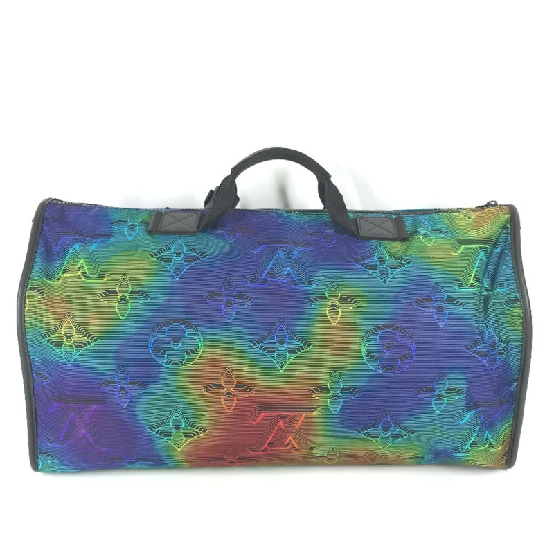 路易威登 M44939 Monogram Keepall Bandouliere 雙面旅行包 50 公升 2WAY 肩背旅行包 波士頓包 皮革尼龍 男女款 灰色-1