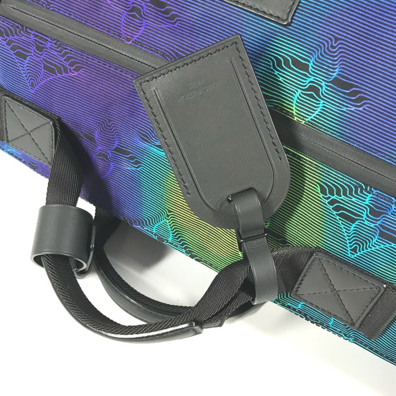 路易威登 M44939 Monogram Keepall Bandouliere 雙面旅行包 50 公升 2WAY 肩背旅行包 波士頓包 皮革尼龍 男女款 灰色-7