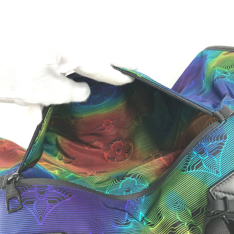 路易威登 M44939 Monogram Keepall Bandouliere 雙面旅行包 50 公升 2WAY 肩背旅行包 波士頓包 皮革尼龍 男女款 灰色-9