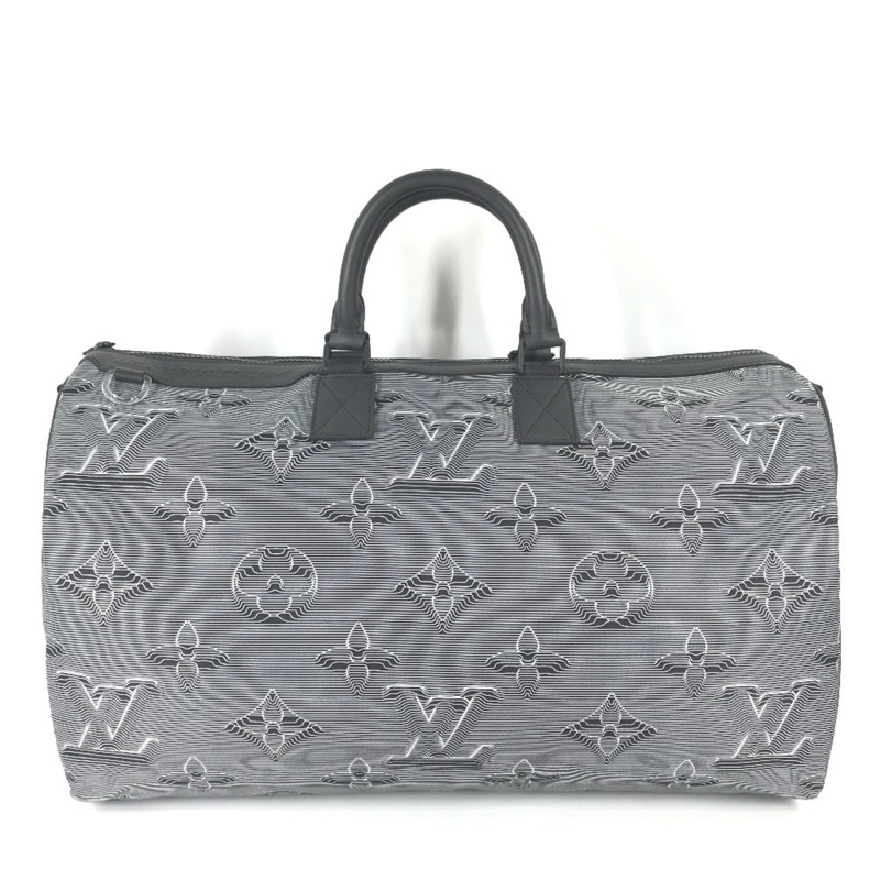 路易威登 M44939 Monogram Keepall Bandouliere 雙面旅行包 50 公升 2WAY 肩背旅行包 波士頓包 皮革尼龍 男女款 灰色-10