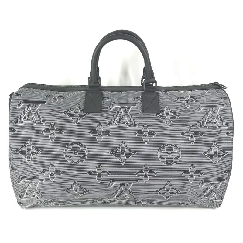 路易威登 M44939 Monogram Keepall Bandouliere 雙面旅行包 50 公升 2WAY 肩背旅行包 波士頓包 皮革尼龍 男女款 灰色-11