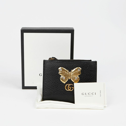 GUCCI 蝴蝶鉚釘皮夾 499413