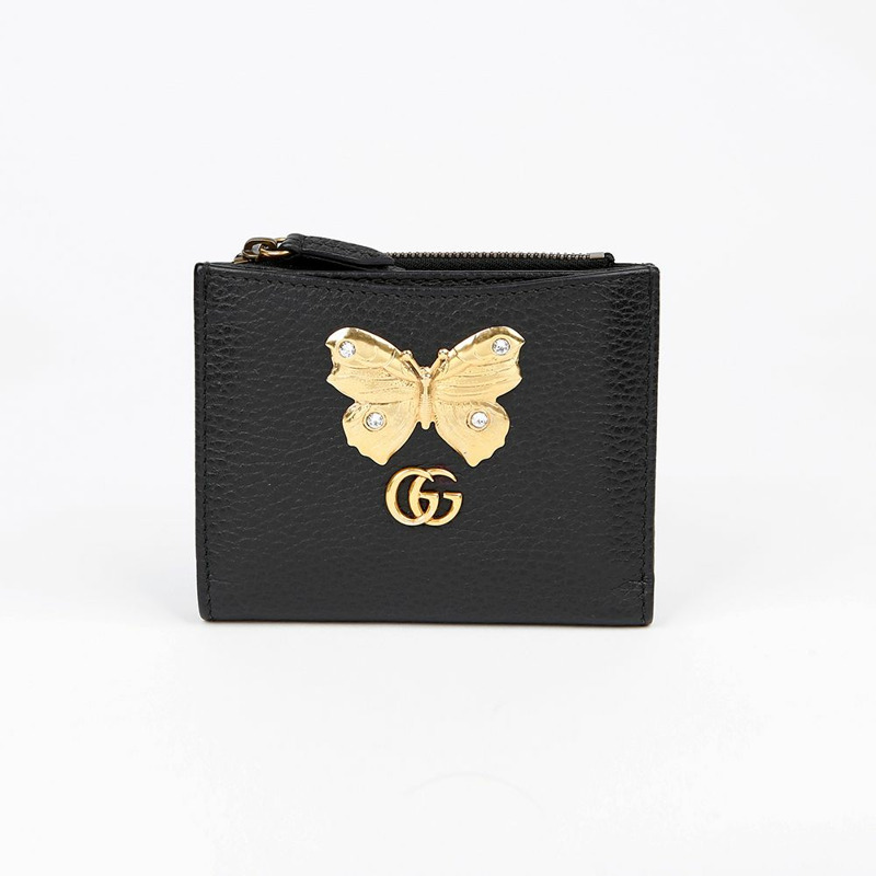 GUCCI 蝴蝶鉚釘皮夾 499413-1