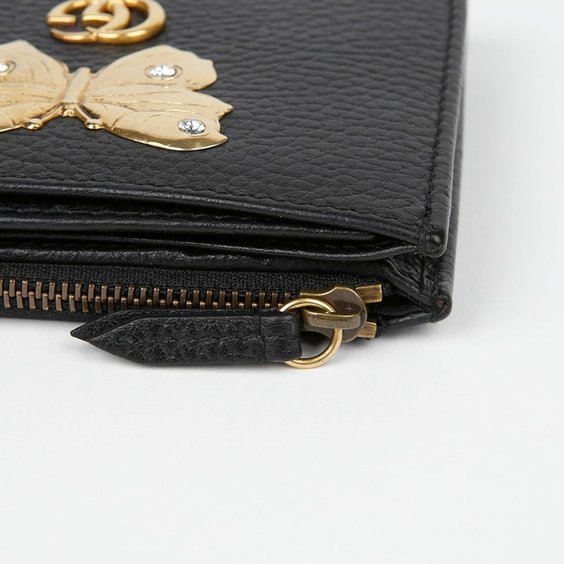 GUCCI 蝴蝶鉚釘皮夾 499413-7
