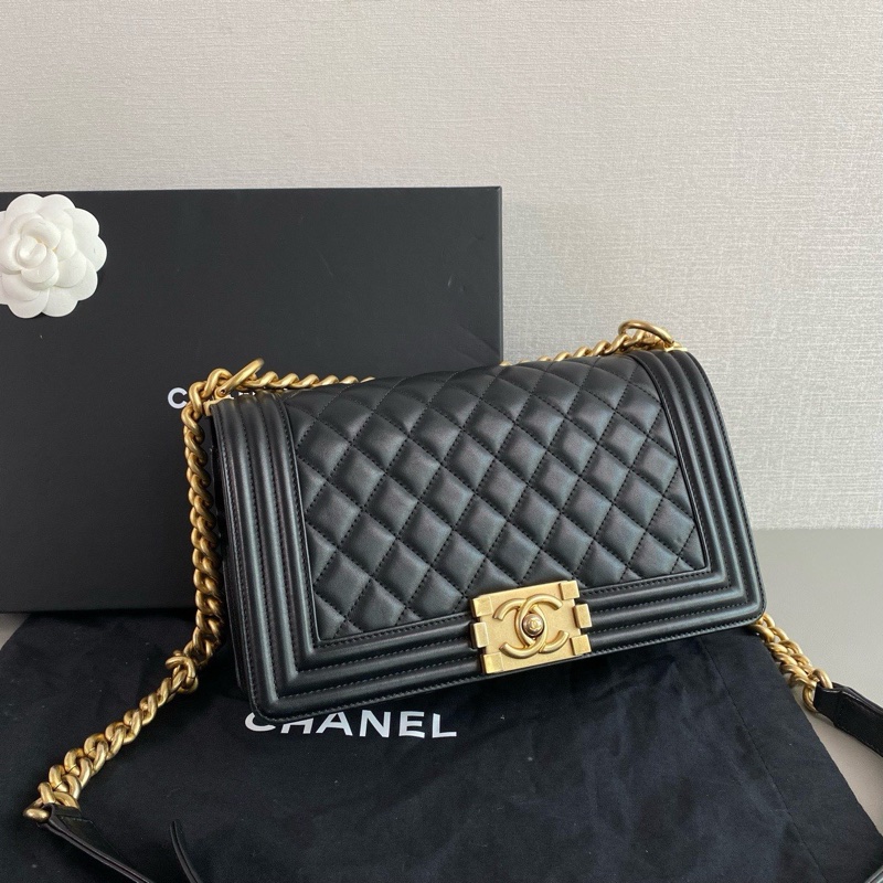Chanel LeBoy 中號｜黑金牛皮 × 98新 × 26開 × 有卡-1