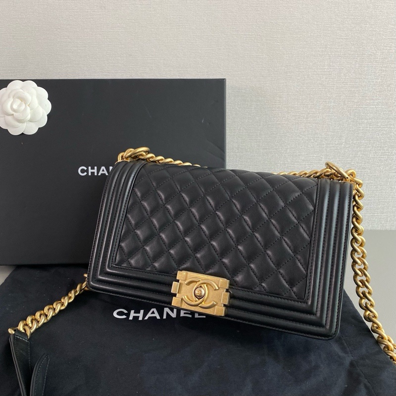Chanel LeBoy 中號｜黑金牛皮 × 98新 × 26開 × 有卡-2