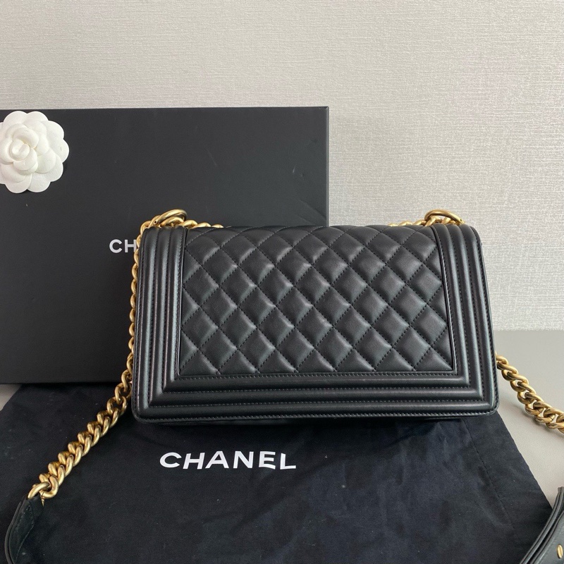 Chanel LeBoy 中號｜黑金牛皮 × 98新 × 26開 × 有卡-3