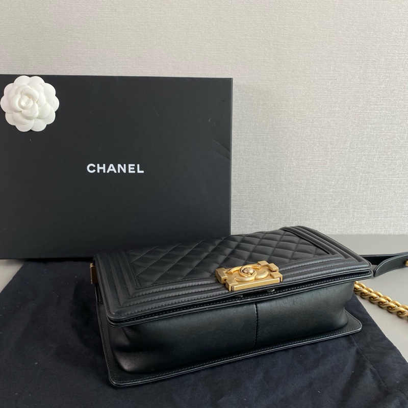 Chanel LeBoy 中號｜黑金牛皮 × 98新 × 26開 × 有卡-5