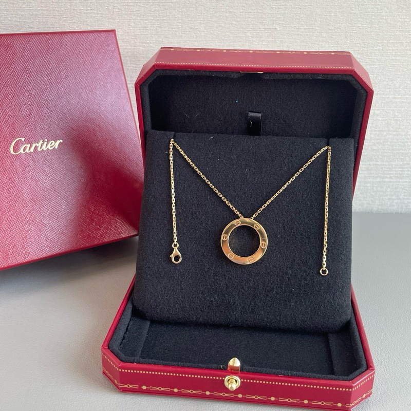 Cartier LOVE 系列｜18K 黃金大圓餅項鍊-0