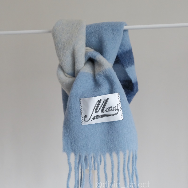 Marni logo patch scarf 馬海毛羊毛混紡圍巾-3