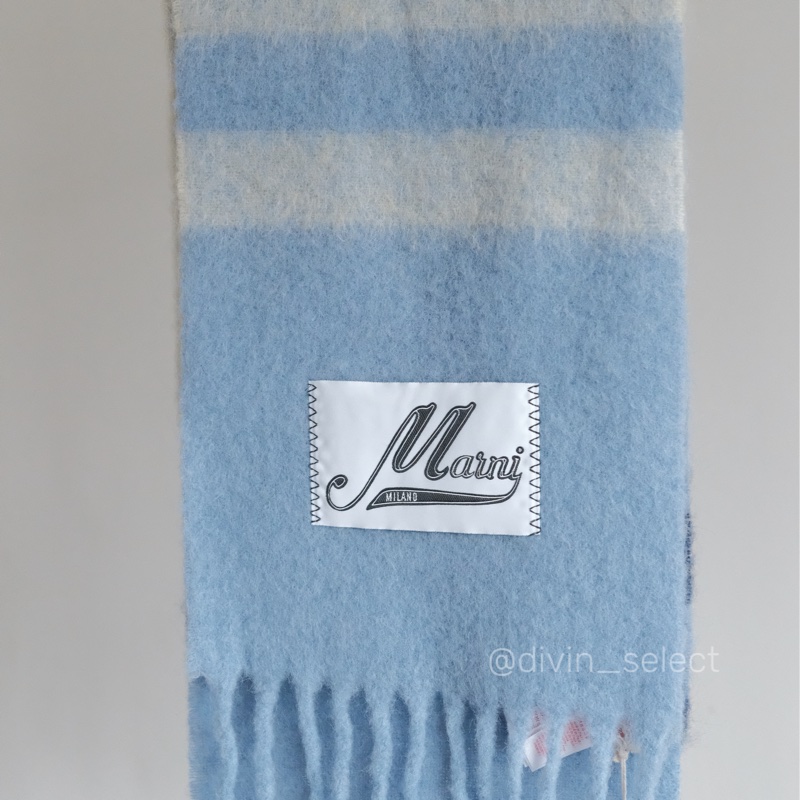Marni logo patch scarf 馬海毛羊毛混紡圍巾-4