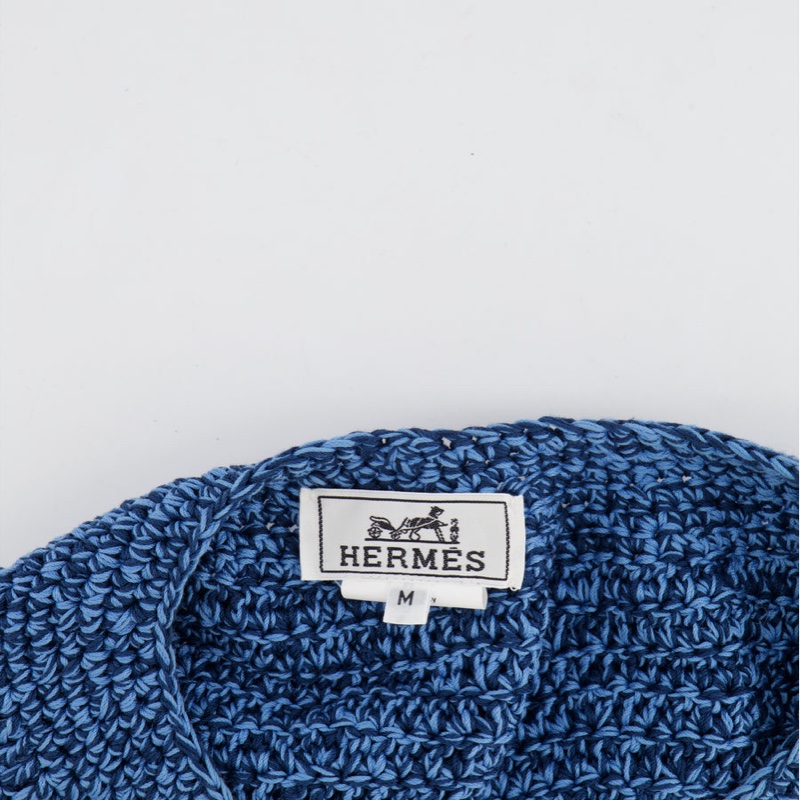 Hermès 淺藍色/海軍藍色編織貝雷帽Gemma Beret-2