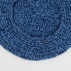 Hermès 淺藍色/海軍藍色編織貝雷帽Gemma Beret-7