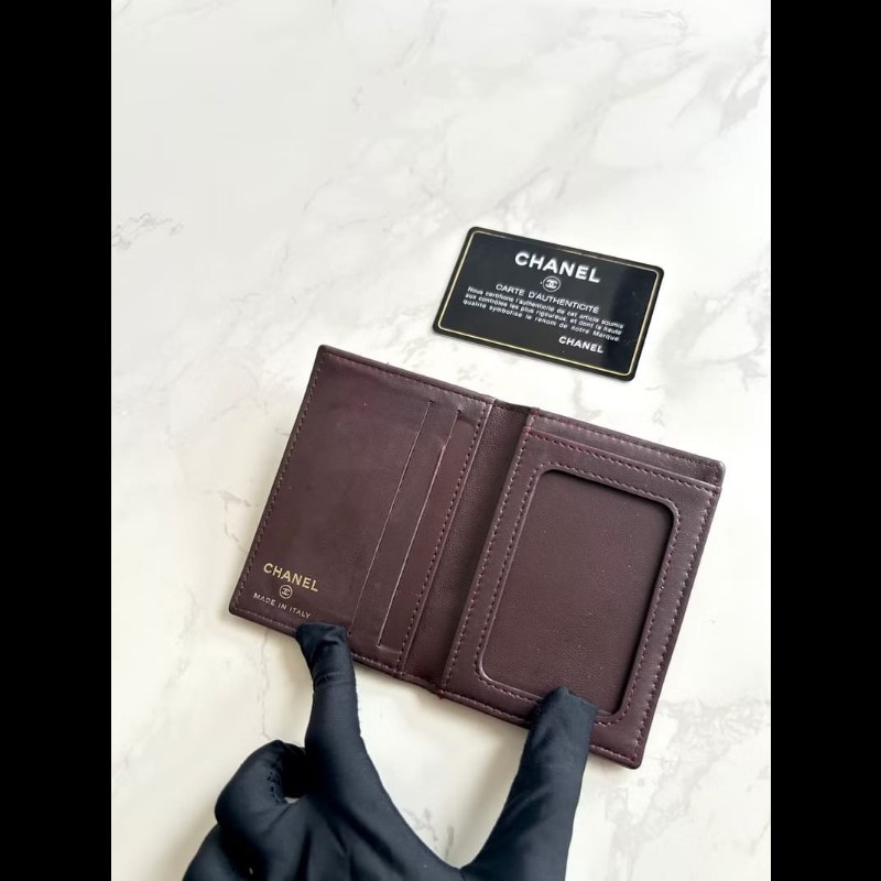 【LA LUNE】稀有中古包 Chanel黑色皮夾 錢包 卡片包 短夾 二手包 小包 古董-5