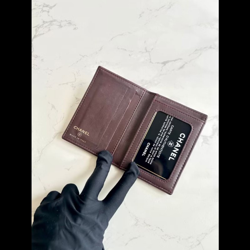 【LA LUNE】稀有中古包 Chanel黑色皮夾 錢包 卡片包 短夾 二手包 小包 古董-6