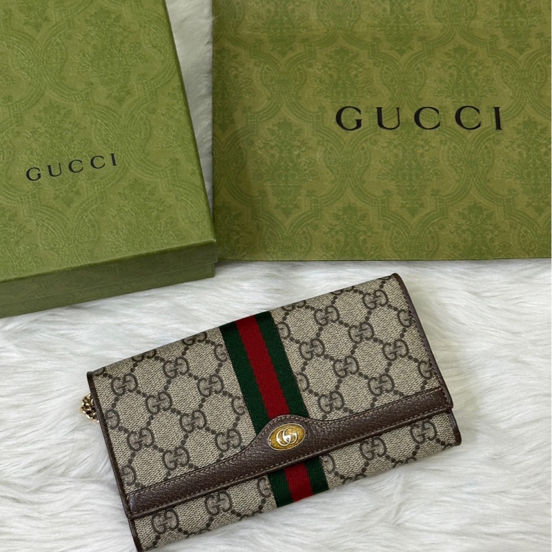 GUCCI Ophidia 滿版 老花Logo 鏈背包-2