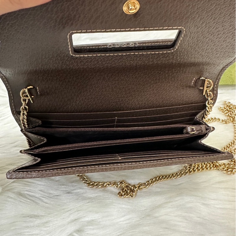 GUCCI Ophidia 滿版 老花Logo 鏈背包-9