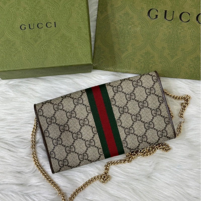 GUCCI Ophidia 滿版 老花Logo 鏈背包-6