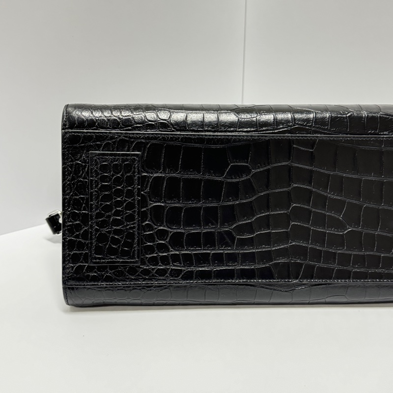 (超新💝) YSL 聖羅蘭 全黑鱷魚紋 托特+手提+斜背包 專櫃13.6萬!-17