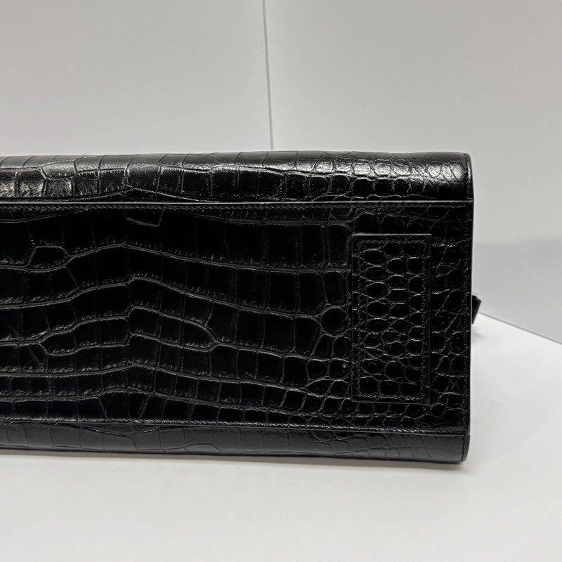 (超新💝) YSL 聖羅蘭 全黑鱷魚紋 托特+手提+斜背包 專櫃13.6萬!-18