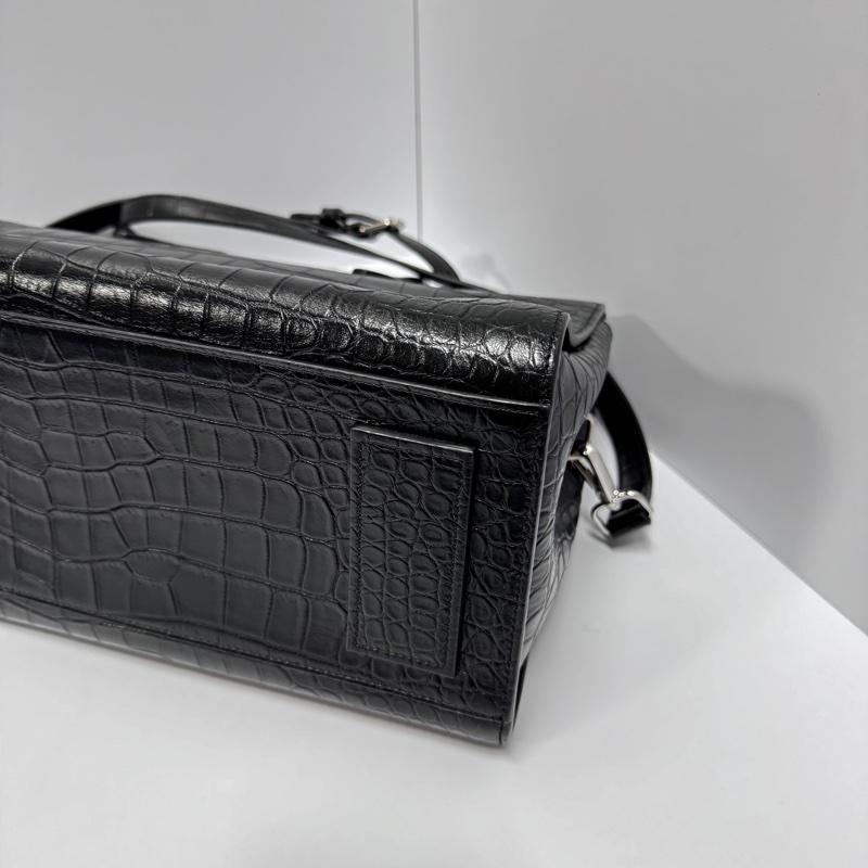 (超新💝) YSL 聖羅蘭 全黑鱷魚紋 托特+手提+斜背包 專櫃13.6萬!-21