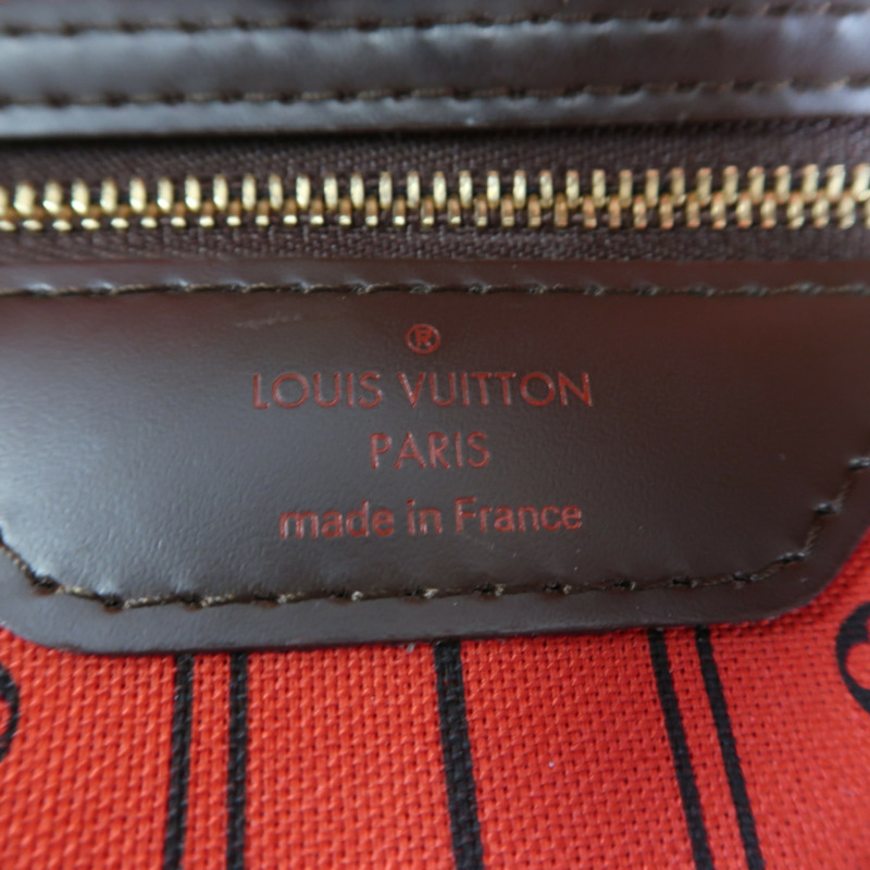 LOUIS VUITTON Damier Neverfull GM金扣肩背袋棕色-5