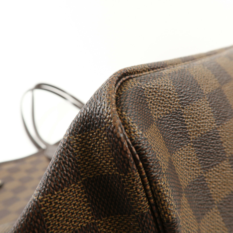 LOUIS VUITTON Damier Neverfull GM金扣肩背袋棕色-8