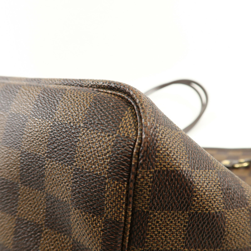 LOUIS VUITTON Damier Neverfull GM金扣肩背袋棕色-9