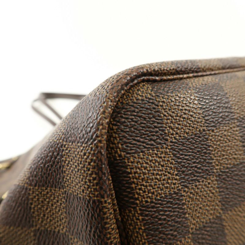 LOUIS VUITTON Damier Neverfull GM金扣肩背袋棕色-10