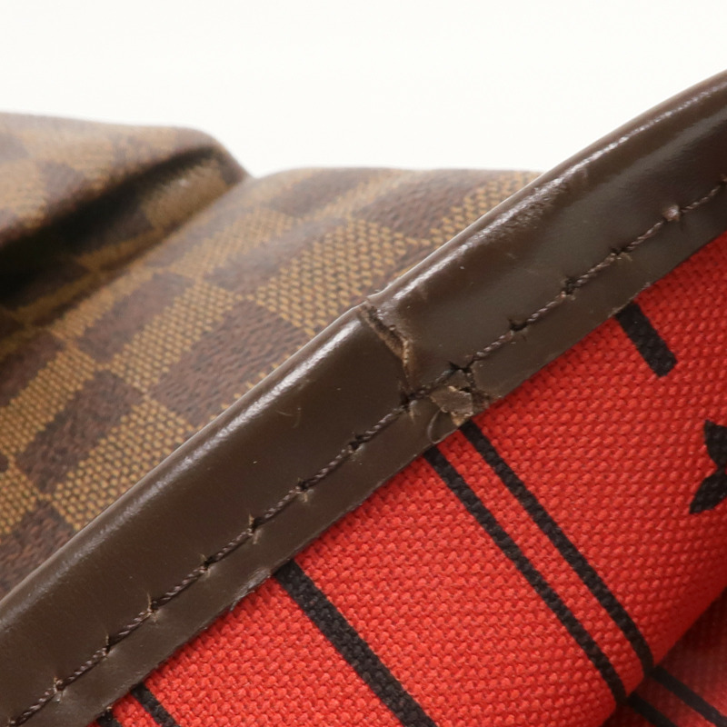 LOUIS VUITTON Damier Neverfull GM金扣肩背袋棕色-12