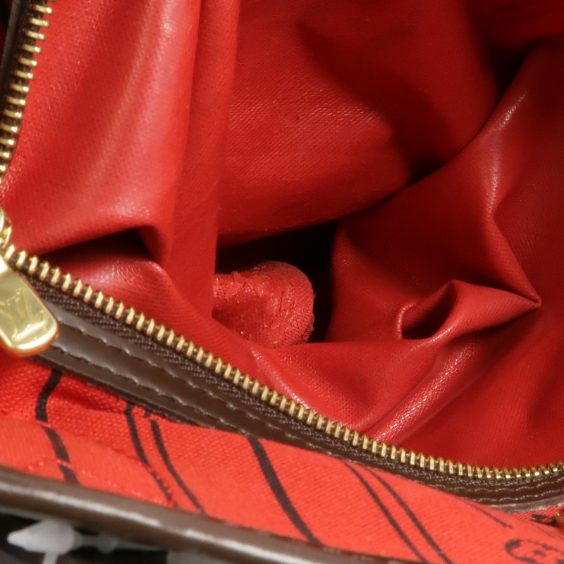 LOUIS VUITTON Damier Neverfull GM金扣肩背袋棕色-15