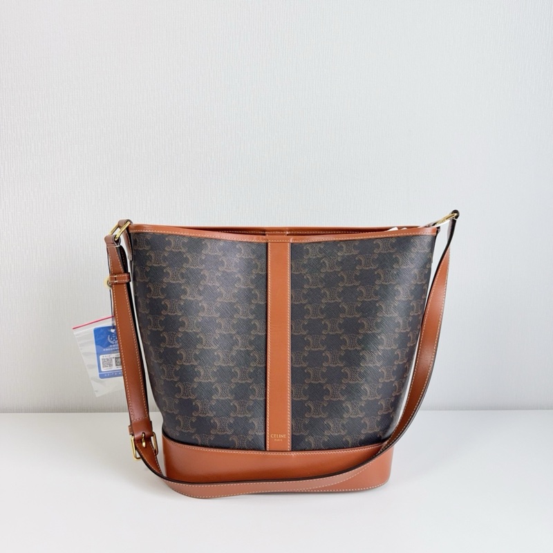 賽琳/Celine 中號標誌印花水桶包-0