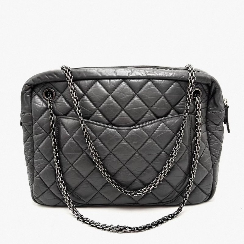 CHANEL 灰銀2.55大號肩背斜背相機包 31*22*10 98新配件塵袋-5