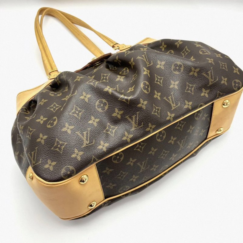 LV 經典老花金豆豆手提肩背元寶包 39*27*13 98新配件購證塵袋-4