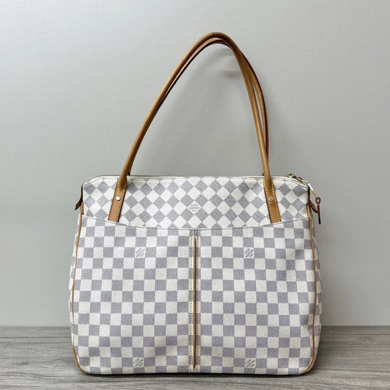 LV 經典白棋盤格手提肩背托特包 35*25*16 98新配件塵袋-0