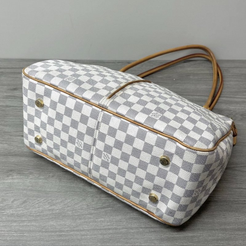 LV 經典白棋盤格手提肩背托特包 35*25*16 98新配件塵袋-1