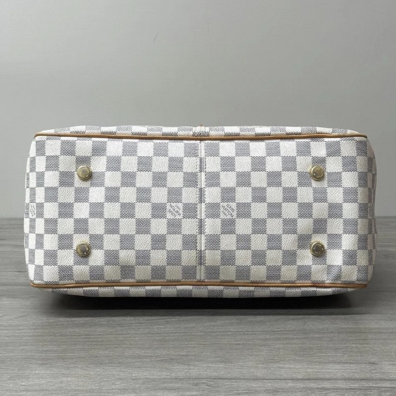 LV 經典白棋盤格手提肩背托特包 35*25*16 98新配件塵袋-4