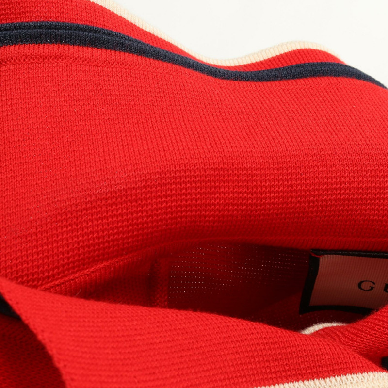 GUCCI 紅色 Polo 洋裝 #S 短袖棉絲混紡 二手女裝-4