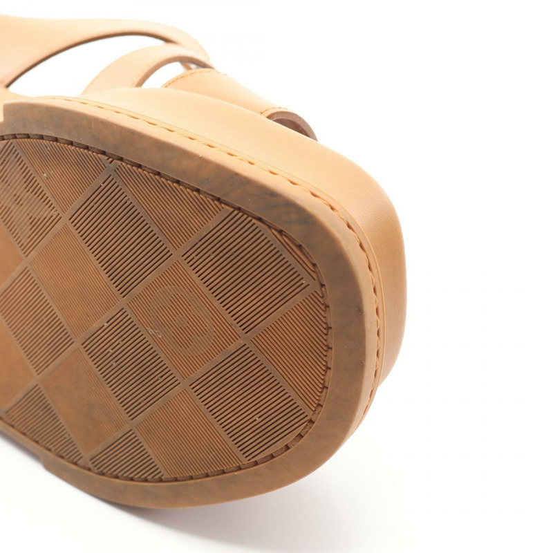 路易威登 Maya 系列涼鞋 #38 棕色皮革二手女鞋-8