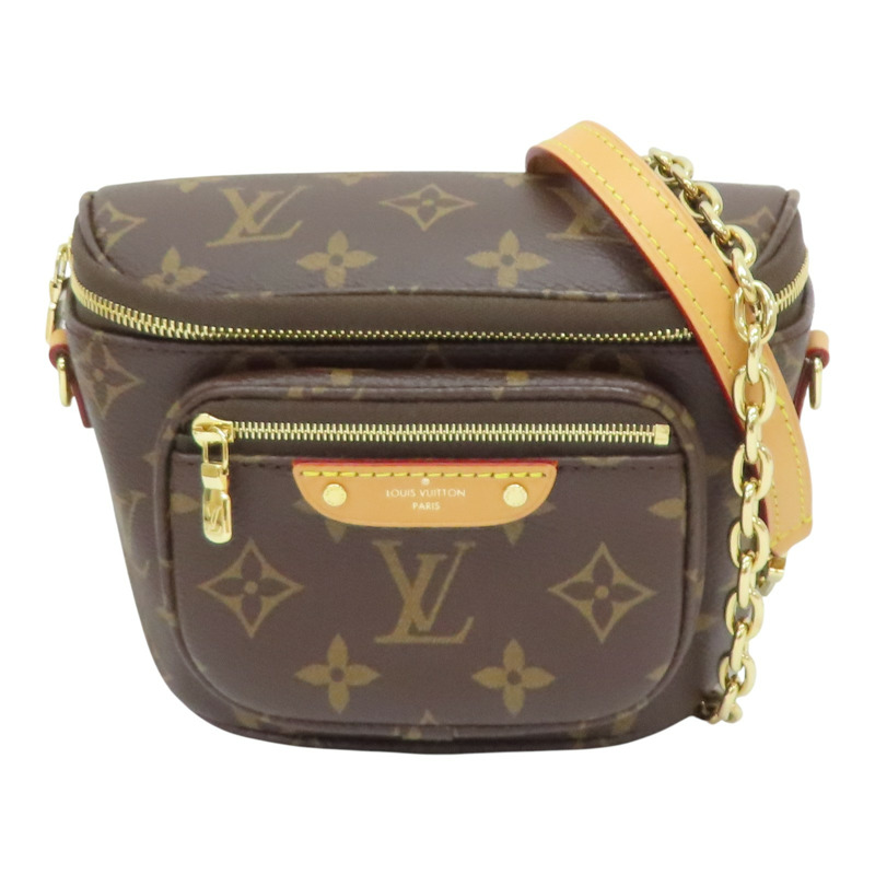 棕色 原花帆布 Mini Bumbag 肩背包【LOUIS VUITTON LV 路易威登】 M82335-0