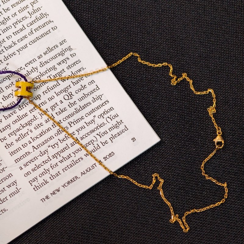 Hermes爱马仕 popmini 項鍊 黃色-1