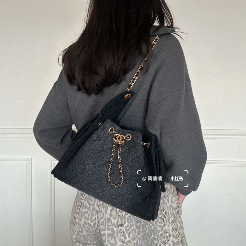 #大全配🈶台灣購證 #市場稀缺黑牛仔 香奈兒25bag小號 #近新閒置-1