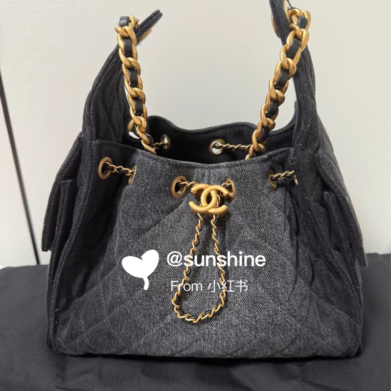 #大全配🈶台灣購證 #市場稀缺黑牛仔 香奈兒25bag小號 #近新閒置-3