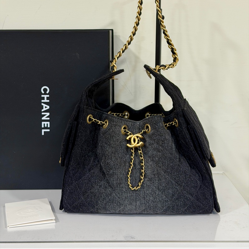 #大全配🈶台灣購證 #市場稀缺黑牛仔 香奈兒25bag小號 #近新閒置-4